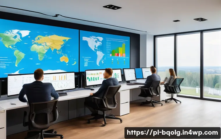 바이오연료 발전의 시장 조사를 위한 도구 - A modern office environment in Poland showing a diverse team of data analysts working collaborativel...