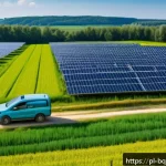 바이오연료 발전의 장기적 전망 - A vibrant rural Polish village scene during daytime, showcasing a modern bioenergy facility integrat...