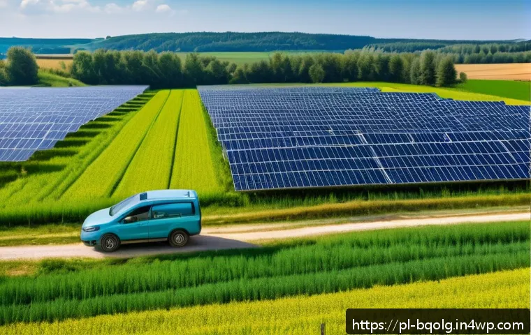 바이오연료 발전의 장기적 전망 - A vibrant rural Polish village scene during daytime, showcasing a modern bioenergy facility integrat...