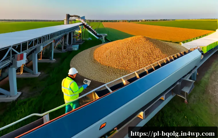 Home 17 바이오연료 발전 비용 절감 방법 - Photorealistic modern biomass power plant in rural Poland, an engineer in clean safety gear inspecti...